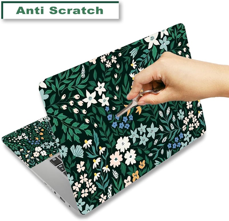 ARTSO Laptop Skin Sticker Cover Decal, 12 13 13.3 14 15 15.4 15.6 inch Laptop Notebook Vinyl Skin Sticker Cover Art Protector, Green Flower Plants - Image 2